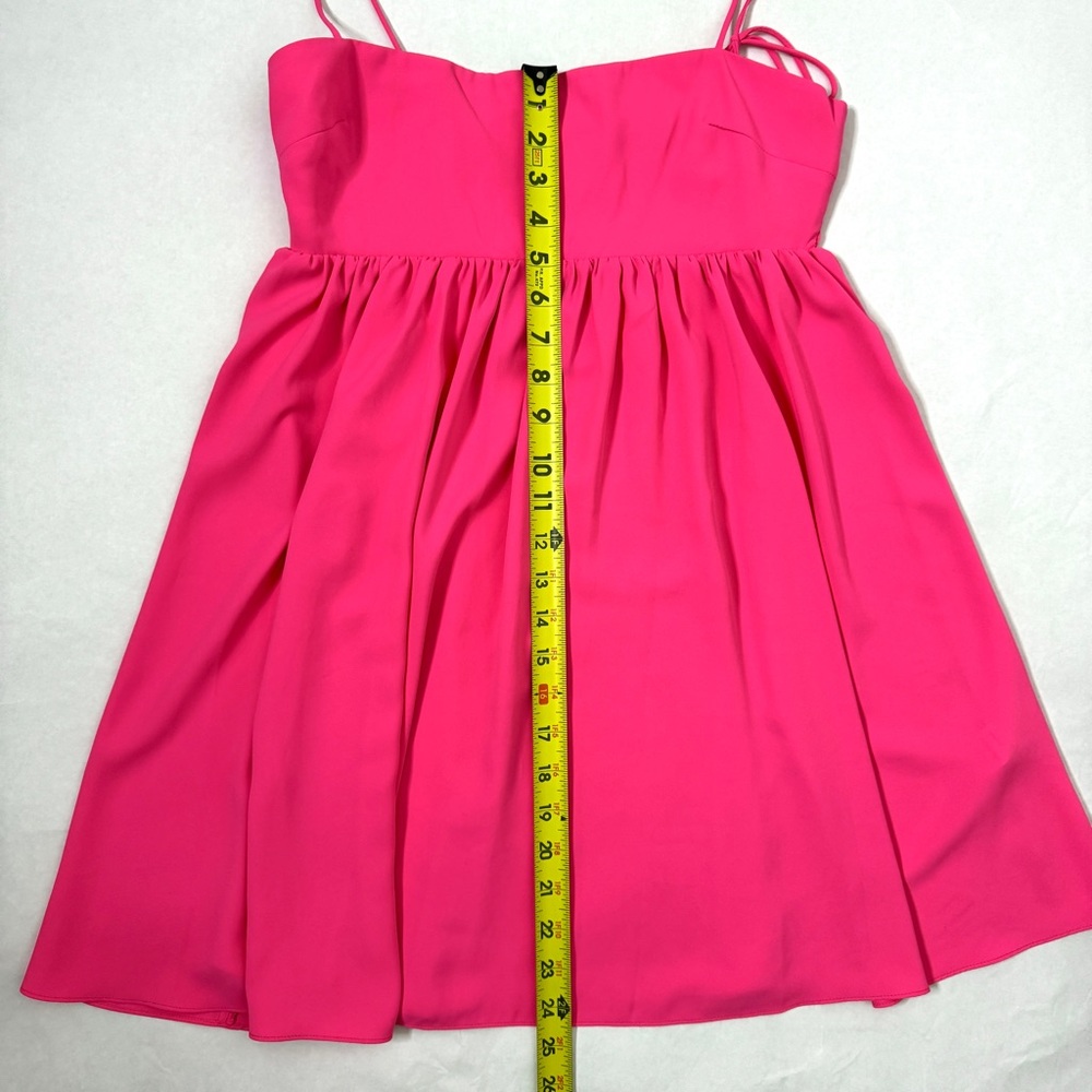 Amanda Uprichard Jojo Dress Pink Lacquer Mini Babydoll Spaghetti Strap SZ Small - Picture 14 of 16